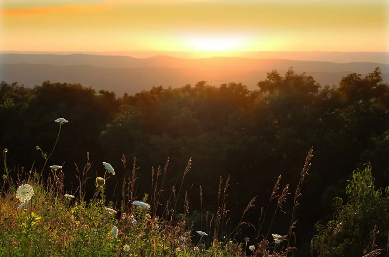 Beautiful Sunset View of the Shenandoah National Park, United States